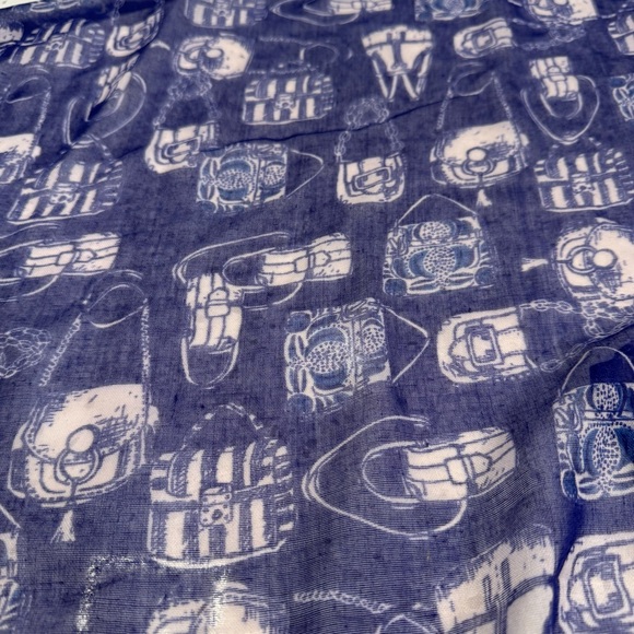 The Limited Purple Sheer Scarf with White Purse Print Lightweight Fashion Wrap - Picture 6 of 7